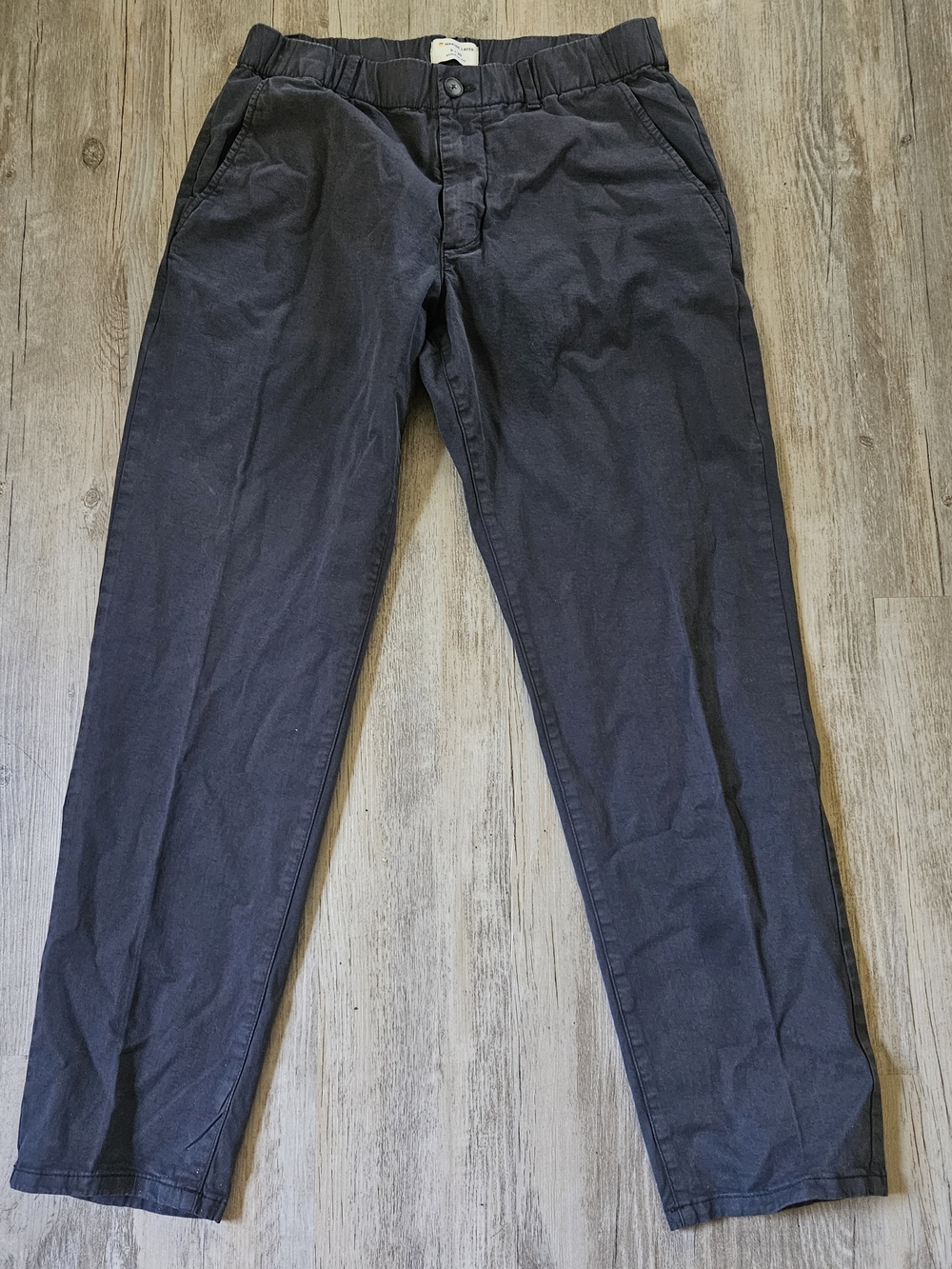 Marine Layer Men's Black Cotton Saturday Chino Pants Small 30" Athletic Fit